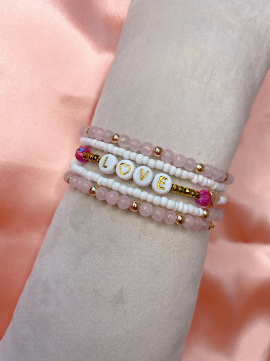 Joelle | Bracelet en quartz rose