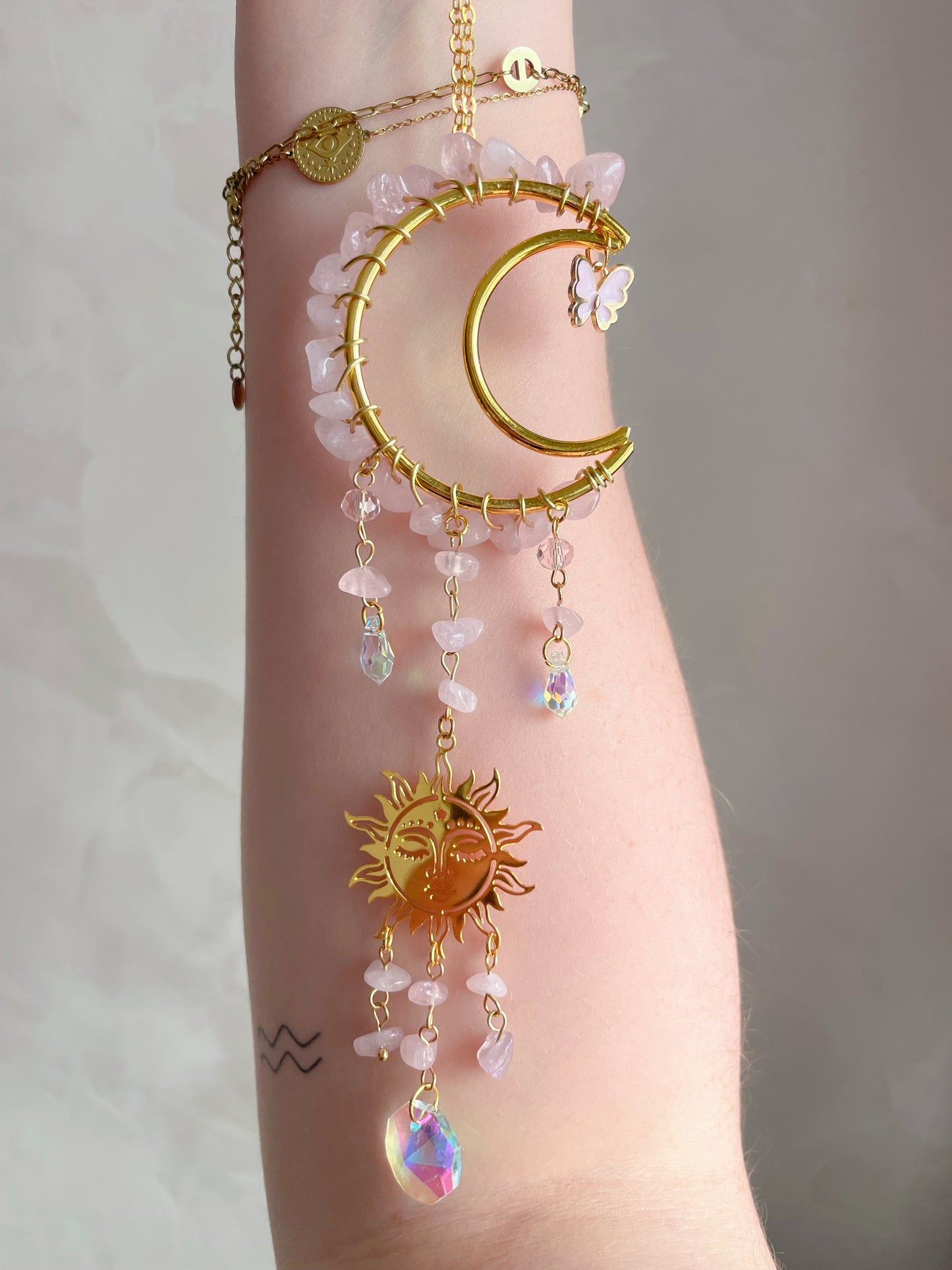 Luna | Attrape soleil en quartz rose