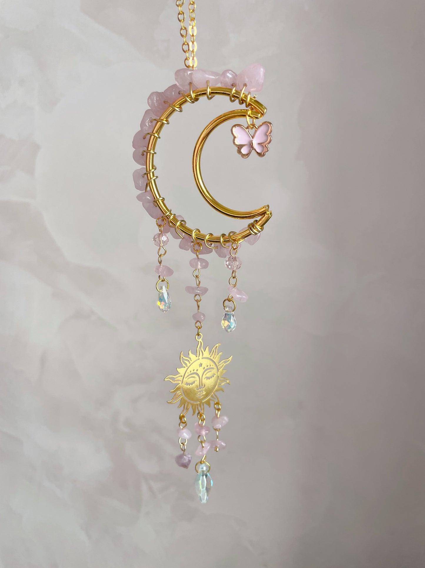 Luna | Attrape soleil en quartz rose