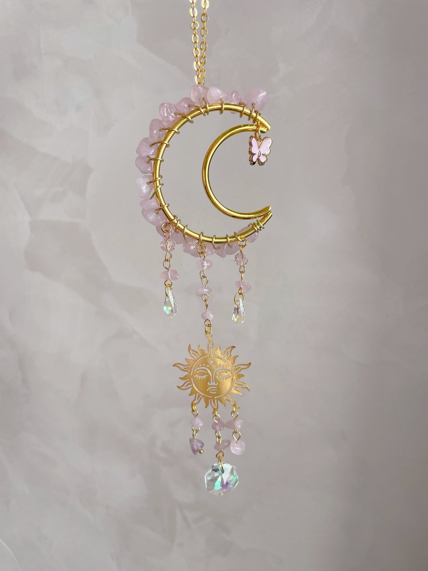 Luna | Attrape soleil en quartz rose